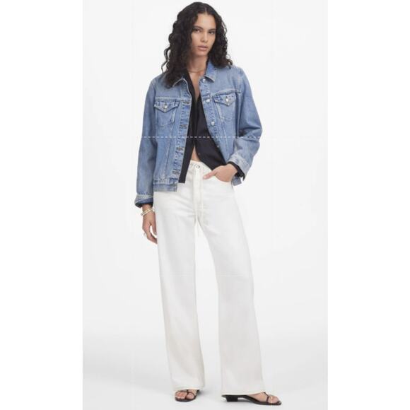 Madewell Low-Slung Baggy Jean WMNS SZ 28 White Vintage Airy Denim Edition NU020 - Picture 3 of 10